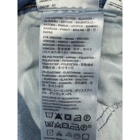 Levi's 725 Women's High Rise Bootcut Blue Stretch Denim Jeans - 34x32 (36x32) - Picture 6 of 7